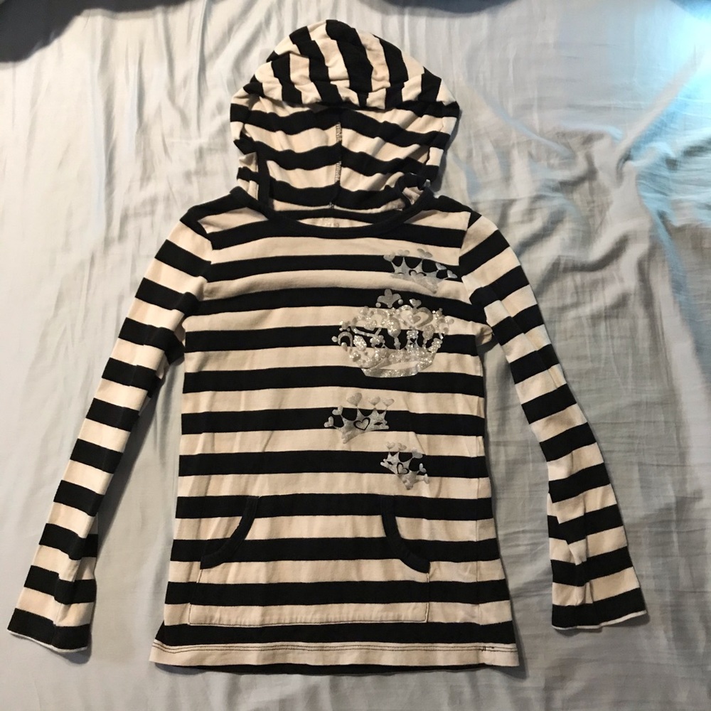 Children’s Place hooded glitter design top 7/8